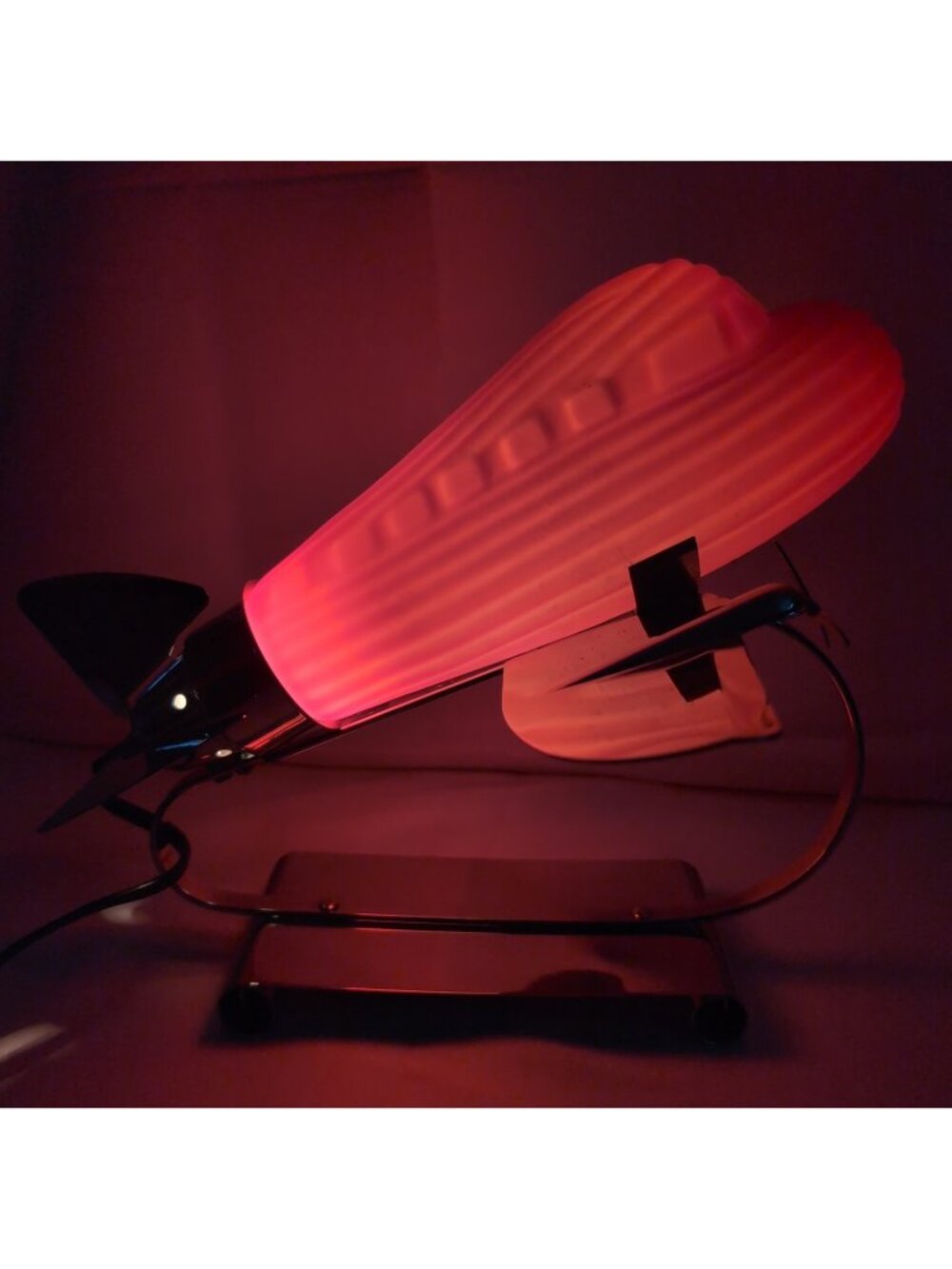 Rare Sarsaparilla Red Airplane Lamp Vintage Art Deco Works aviation Plane Light